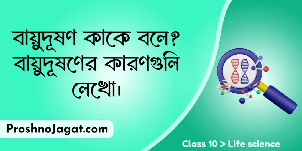 বায়ুদূষণ কাকে বলে? বায়ুদূষণের কারণগুলি লেখো।